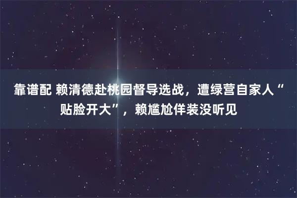 靠谱配 赖清德赴桃园督导选战，遭绿营自家人“贴脸开大”，赖尴尬佯装没听见