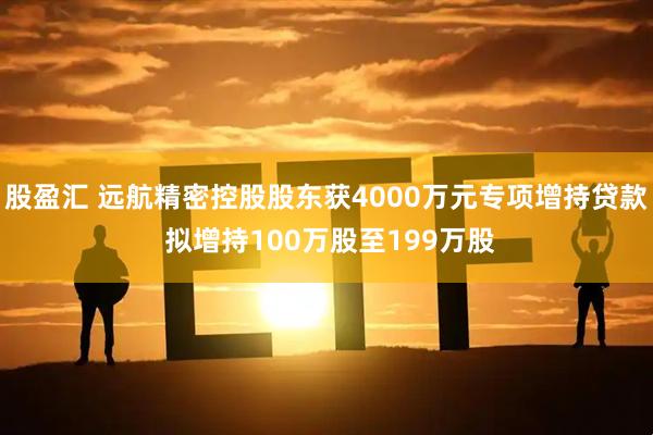 股盈汇 远航精密控股股东获4000万元专项增持贷款 拟增持100万股至199万股
